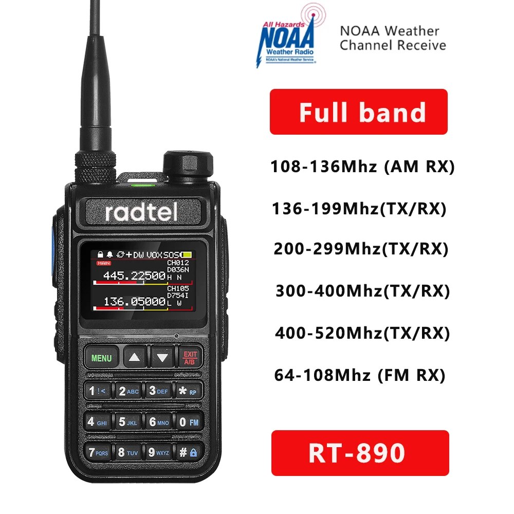 Radtel RT Full Band Ham Radio Handheld Channel Walkie Talkie & Air Band Scanner
