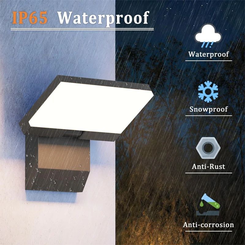 LumiSense IP65 Modern Outdoor LED Wall Lamp with Sensor