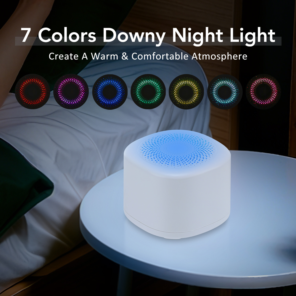 Baby Sleep Aid Device, Mini White Noise Machine with 7 Colors Night Light for Relaxation and Noise Reduction