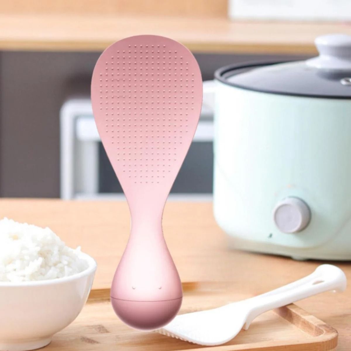 3-Piece Heat-Resistant Stand-Type Rice Spoon Set