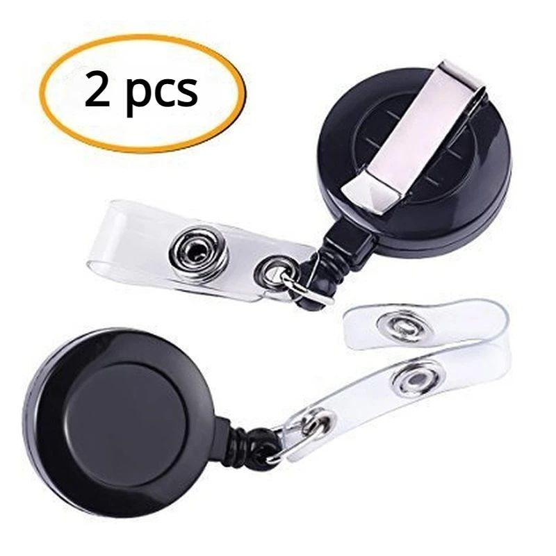 SecurePull Retractable Badge Reel with Belt Clip – Durable ID Badge Holder for Office, School & Employee Access Cards (2
