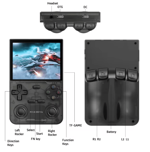 GAMINJA K36 Handheld Game Console – 3.5 IPS Screen with 64GB Classic Games