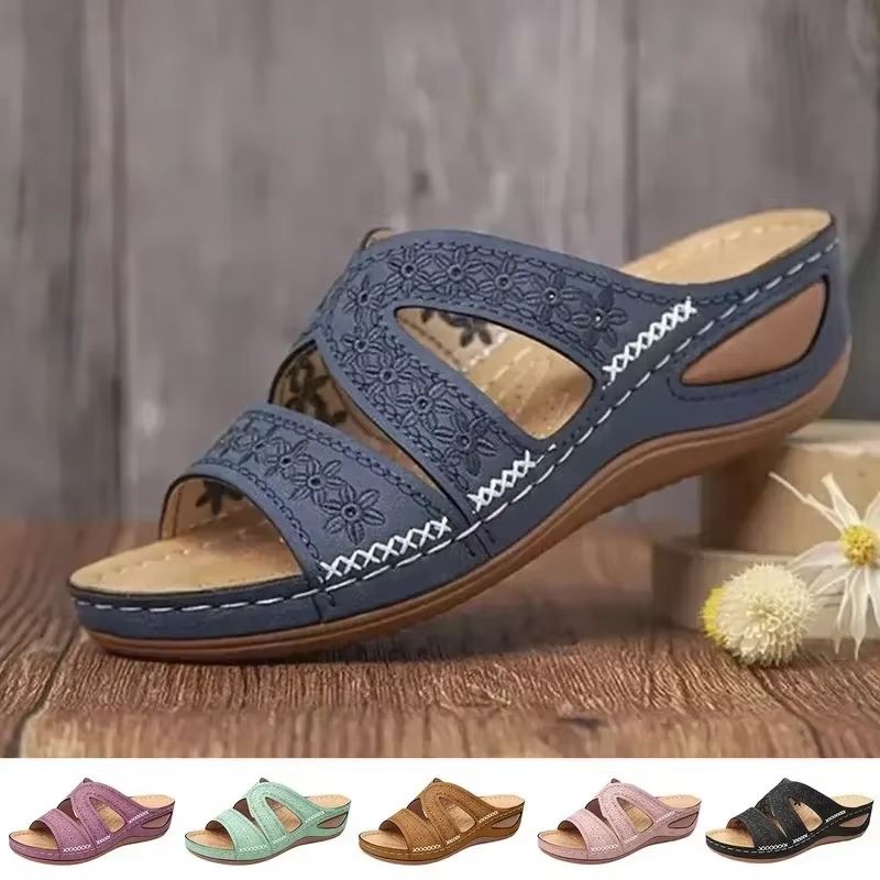 2024 Premium Orthopedic Wedge Sandals – Vintage Open Toe Comfort Platform for Women