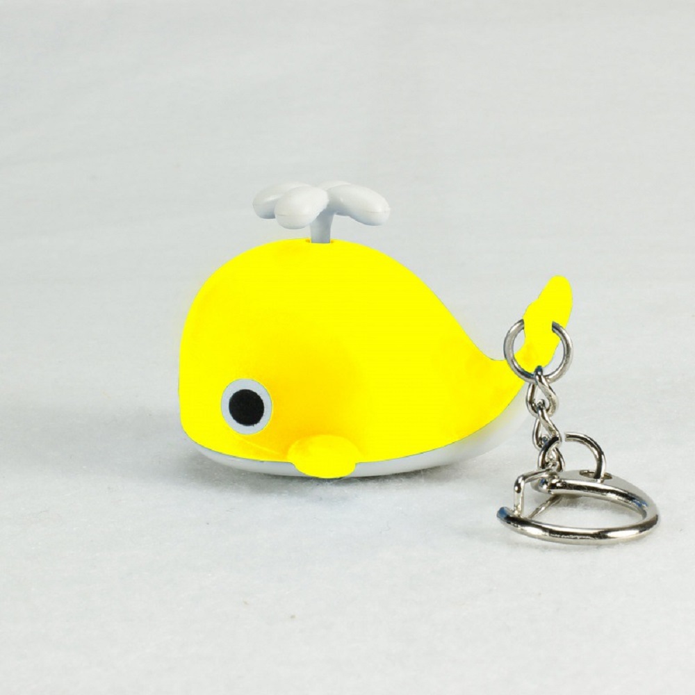 Creative Cute Sea Whale Keychain with Sounds and Light Cartoon Animal Keychain Gift