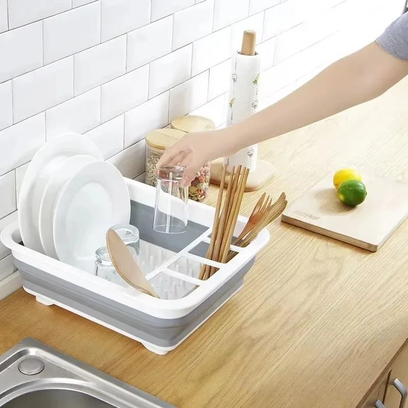 Foldable Dish Drying Rack with Drain Tray
