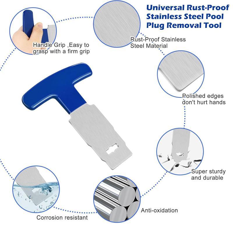 Heavy-Duty Pool Plug Removal Tool for Hayward Pools Stainless Steel Pool Jet Removal Tool