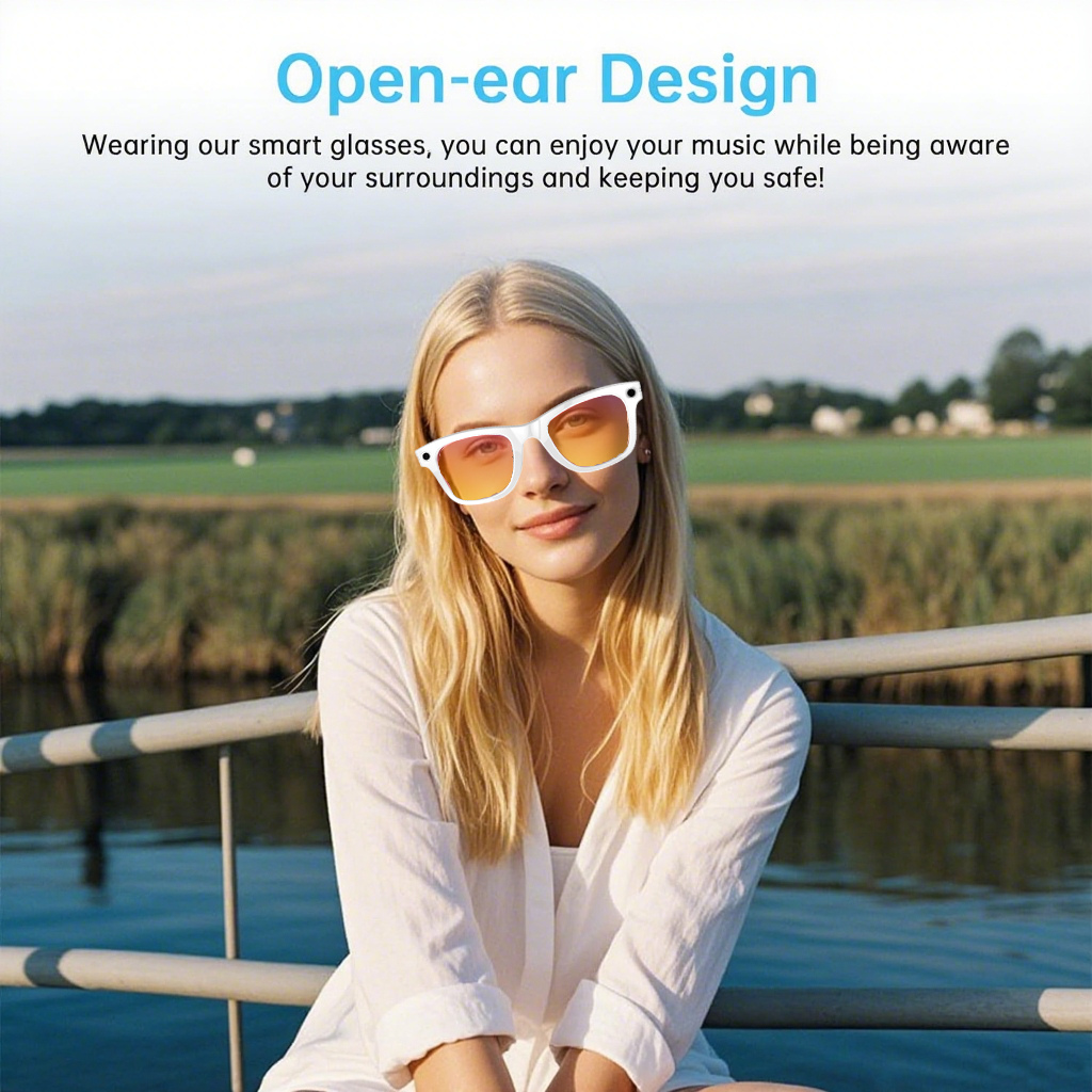 Smart Glasses 4K HD, BT WIFI Camera, Simultaneous Interpretation, Object Recognition, Voice Assistant, Call, 270mAh