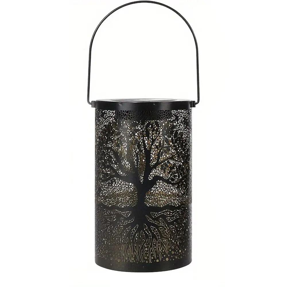 Solar Hanging Lantern Outdoor Waterproof Vintage Metal Garden Light