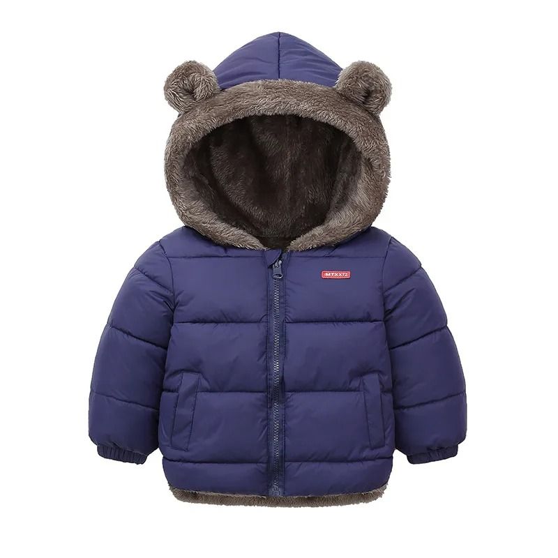 Childrens Thick Fleece Hooded Jacket - Winter Cashmere Padded Outerwear