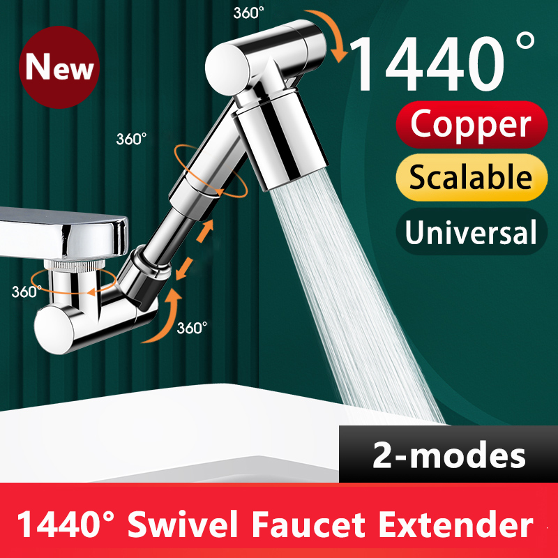 Metal Copper Rotation Faucet Aerator Extender, Retractable Swivel Robotic Arm, Kitchen Sprayer, Faucets Extension Nozzle
