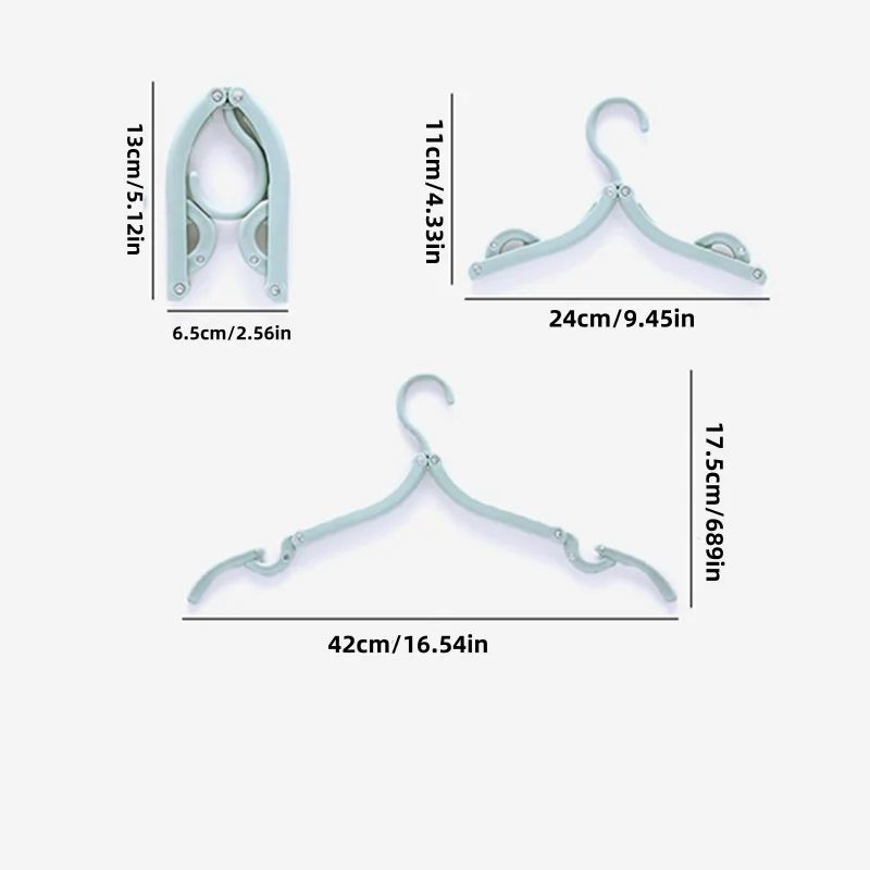 Foldable Portable Travel Clothes Hanger Rack with Anti-Slip Grooves & Clips
