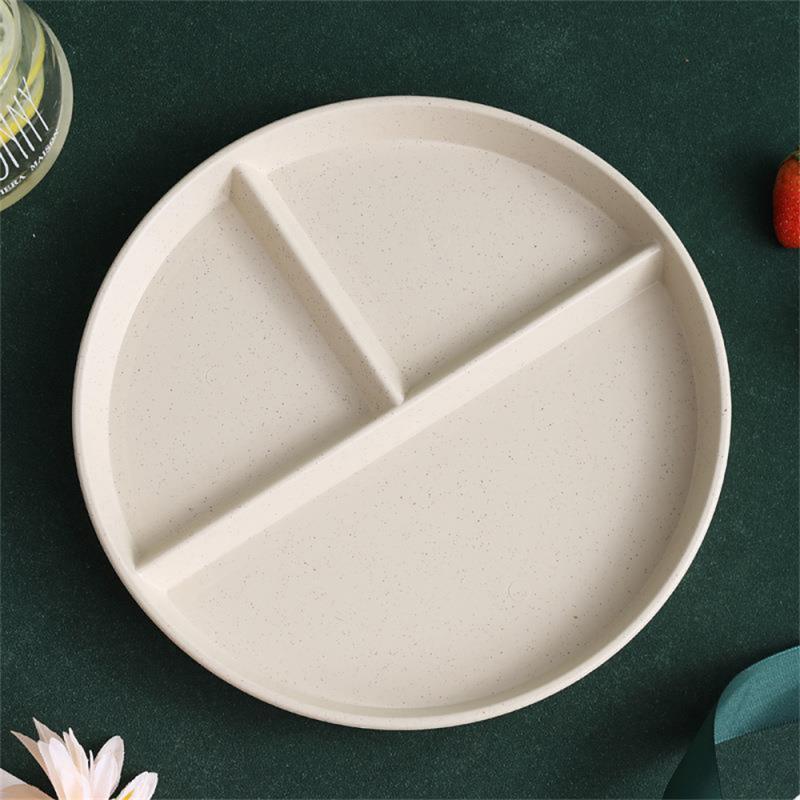 Reusable Round Dinner Plates with 3 Compartments: Portion Control for Adults - Microwave Safe