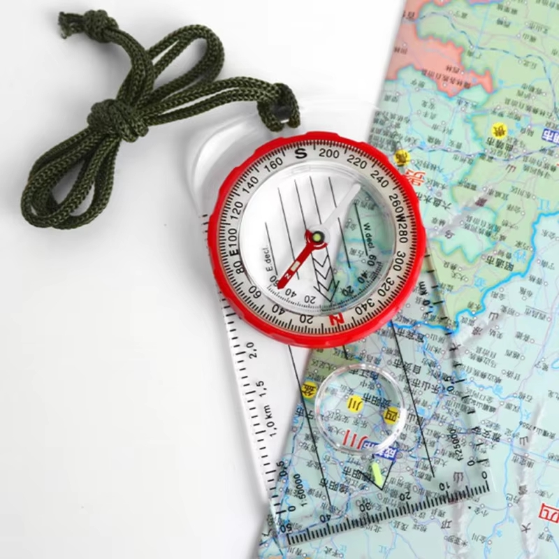 Glow-in-the-Dark Waterproof Magnetic Compass for Kids Outdoor Navigation Tool