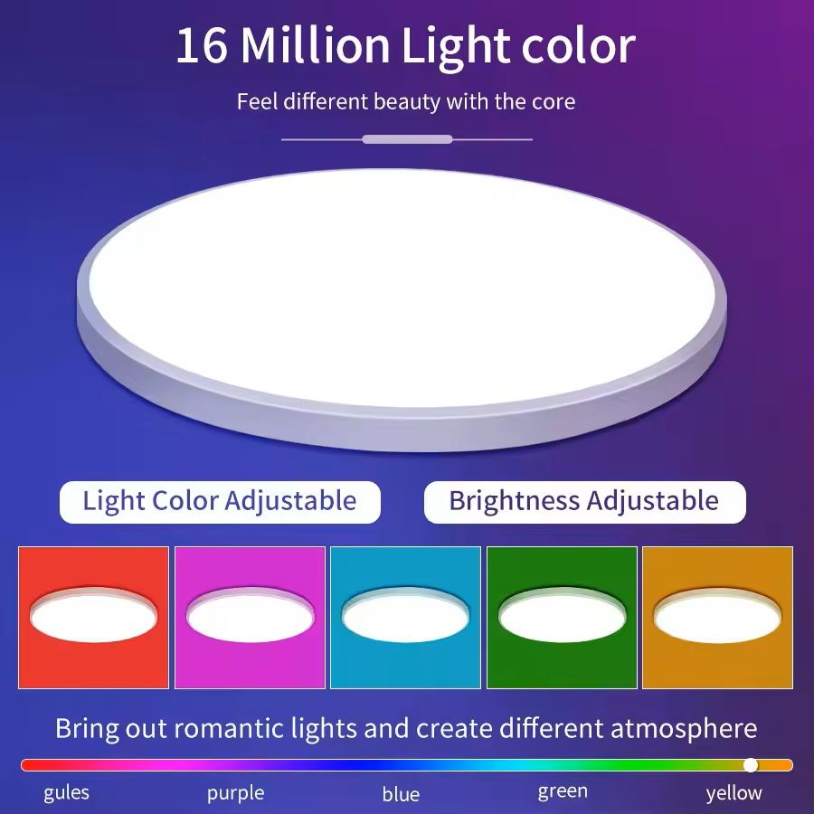 Smart WiFi LED Ceiling Light with App and Voice Control – 24W Round Panel Lamp