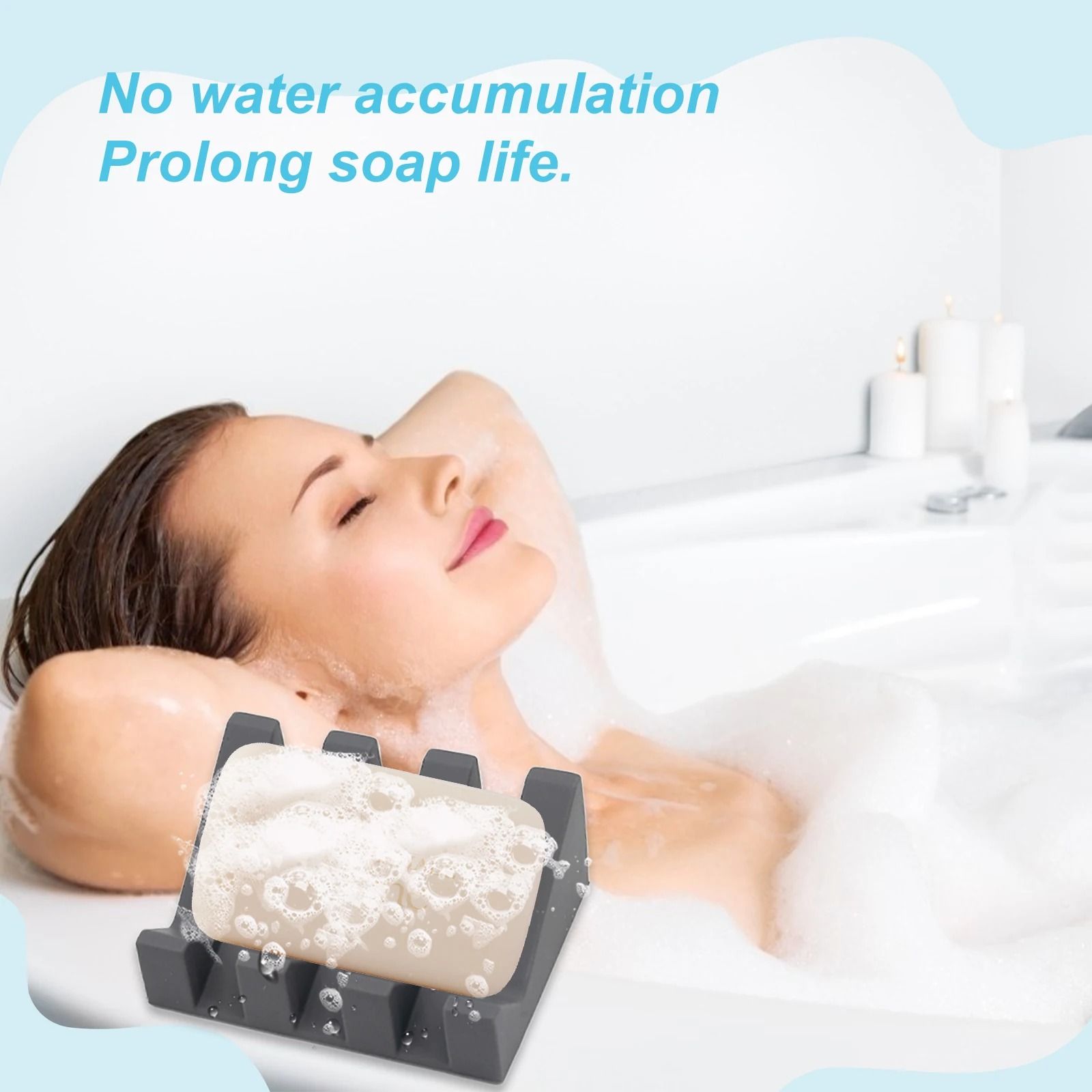 Silicone Drainage Soapdish Automatic Draining Bathroom Soap Rack