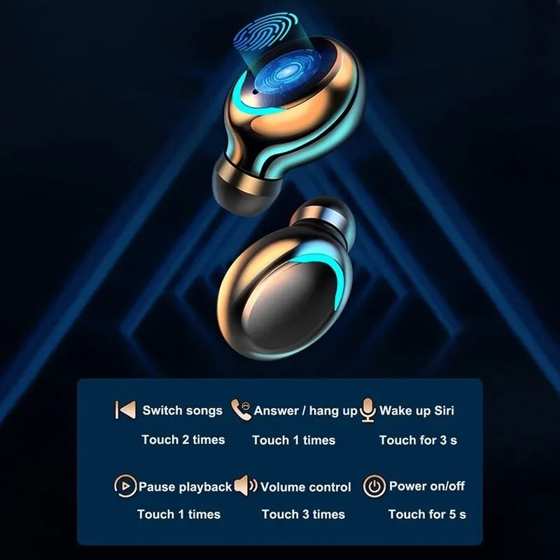 Wireless Bluetooth Earbuds with LED Display Waterproof TWS Headphones
