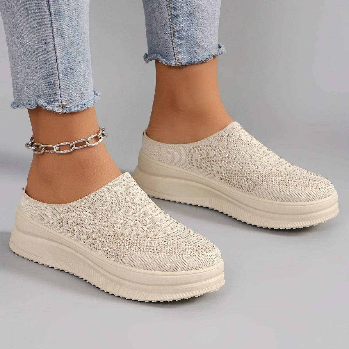 Womens Summer Breathable Mesh Flat Shoes Lightweight Casual Sneakers