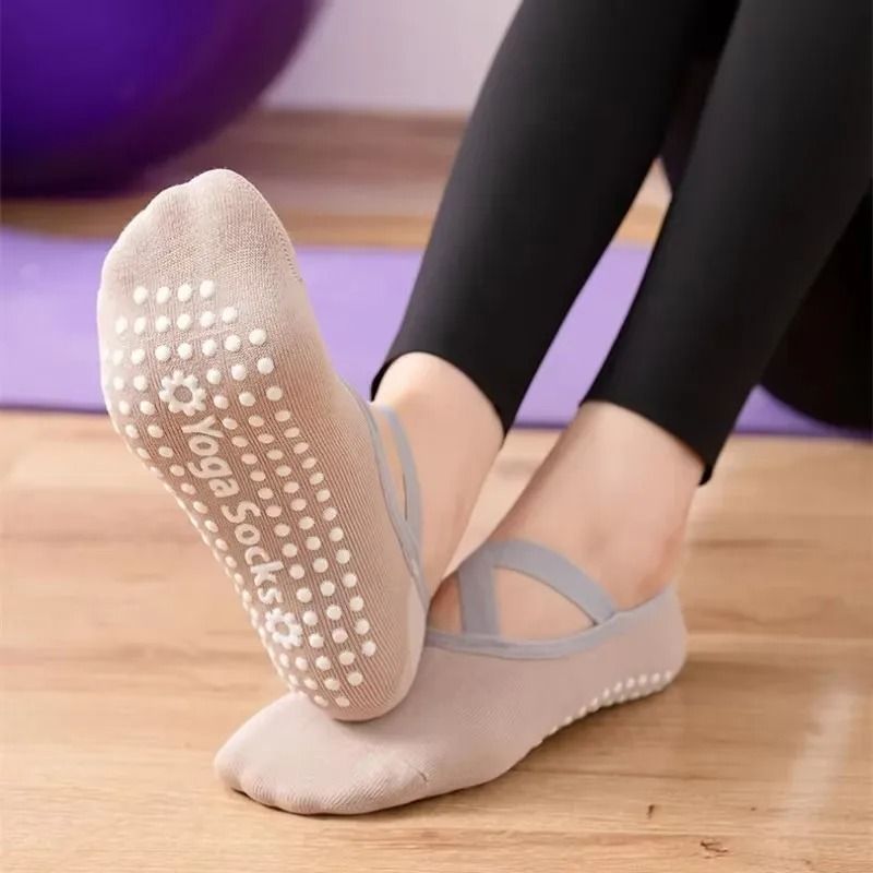 Breathable Towel Bottom Yoga Socks Women Silicone Non Slip Bandage Pilates Ladies Ballet Dance Socks
