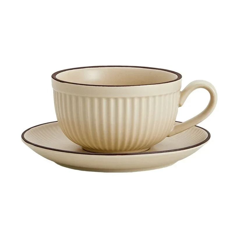 Retro Pumpkin Ceramic Cup and Saucer Set