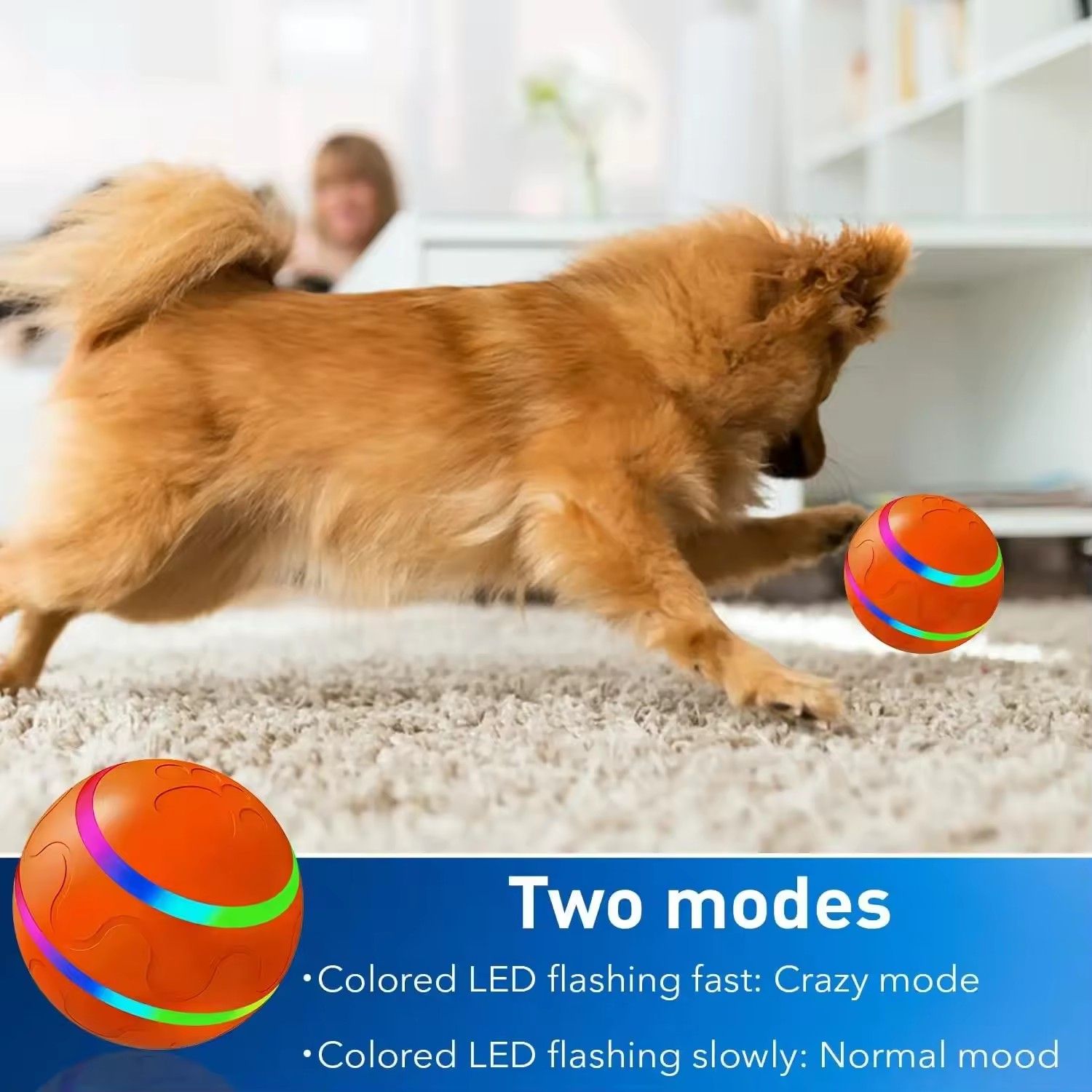 Waterproof Interactive Dog Ball with Remote Control, Rolling and Jumping Play