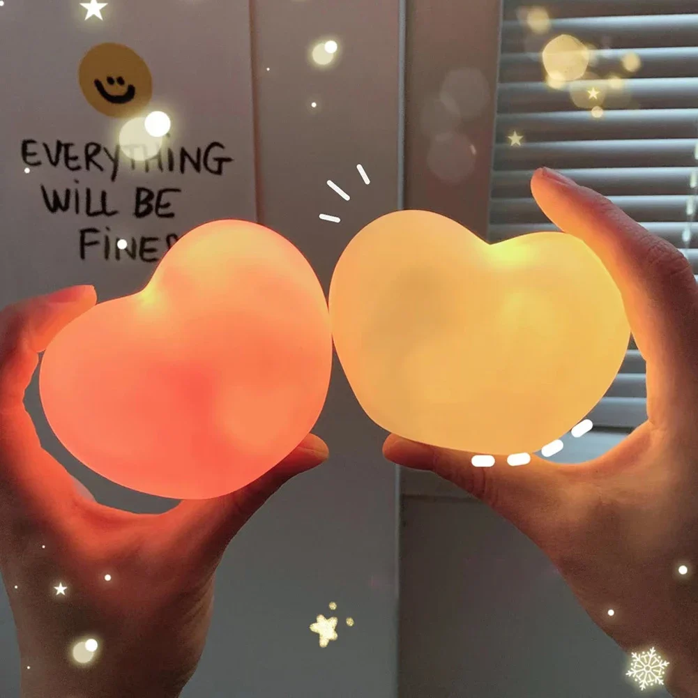 Battery Powered Love Heart Lamp Night Light, Valentine's Day Gift Ornament, Wedding Bedroom, Living Room Decor