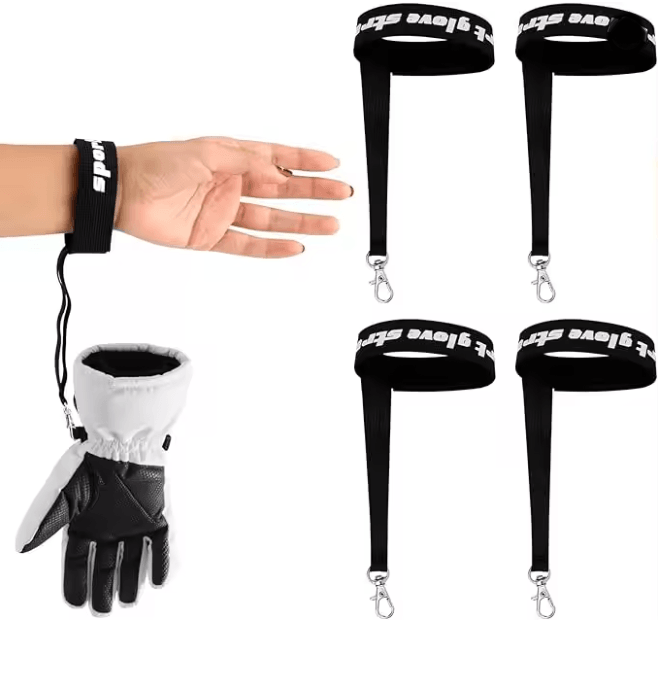 Ski Glove Leash Safety Straps Elastic Anti Lost Glove Straps Set of 4