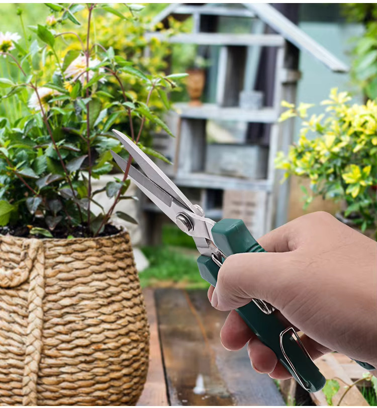 Straight Head Pruning Shears, Non-slip Handle, Stainless Steel Garden Scissors