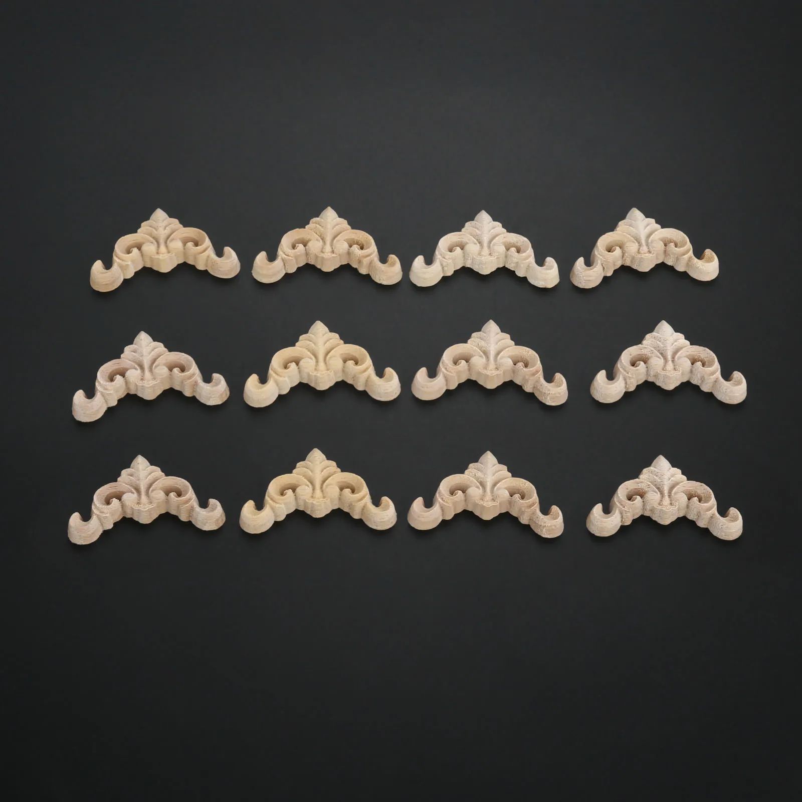 Wood Carved Applique Set Decorative Furniture Trim