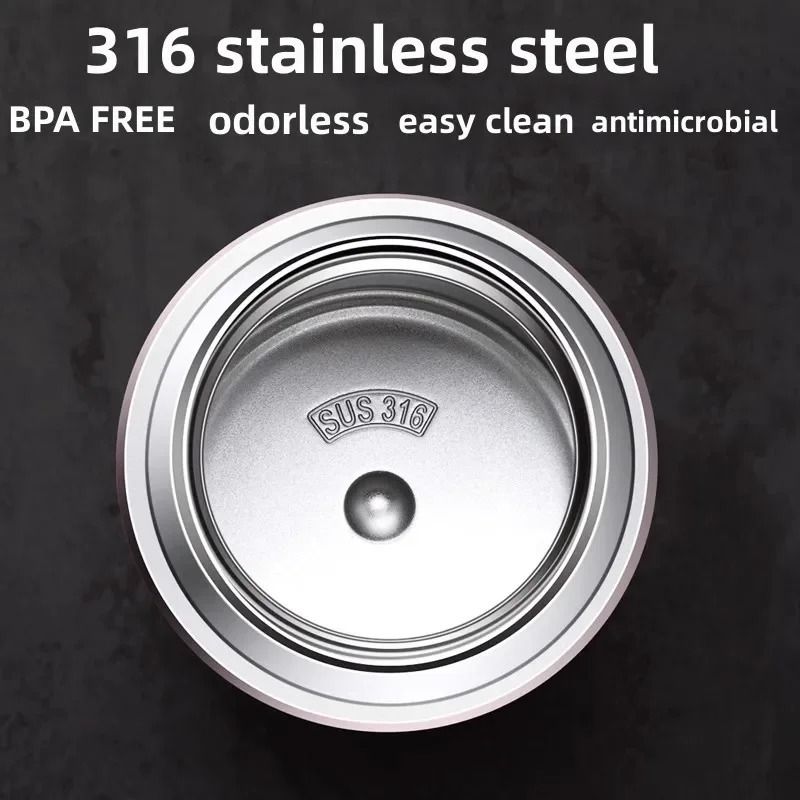 316 Food Thermos Jar Vacuum Insulated Stainless Steel Lunch Container With Spoon and Carry Bag