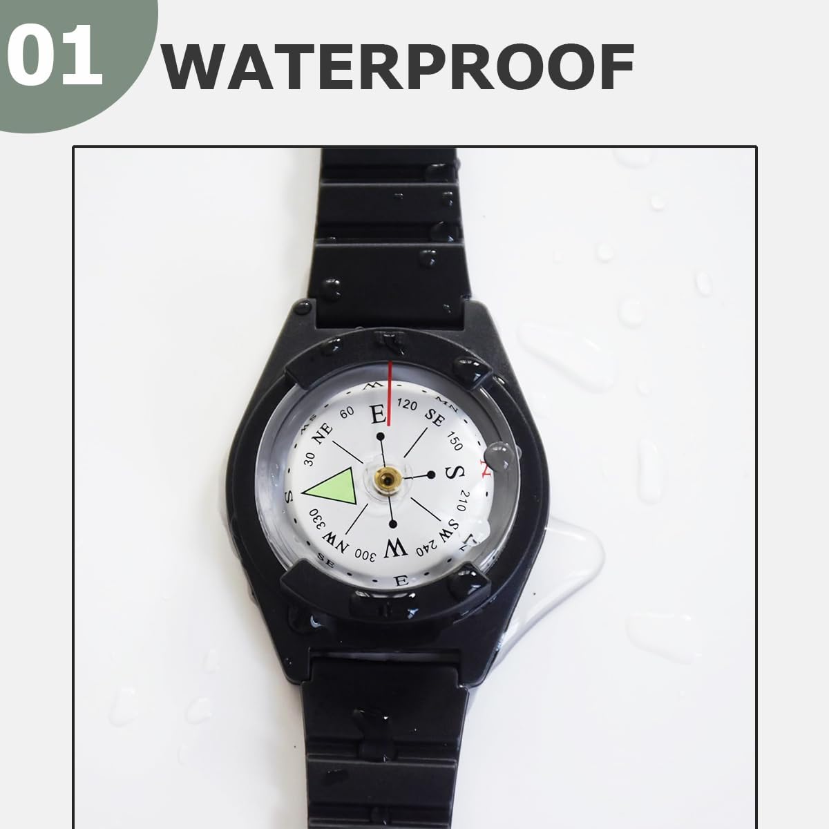 Waterproof Wrist-Mounted Compass  Hands-Free Navigation for Hiking, Camping & Outdoor Adventures