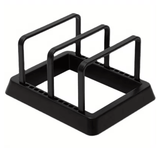 3in1 Kitchen Organizer Rack Space Saving Countertop Drying and Storage for Pots Lids and Boards