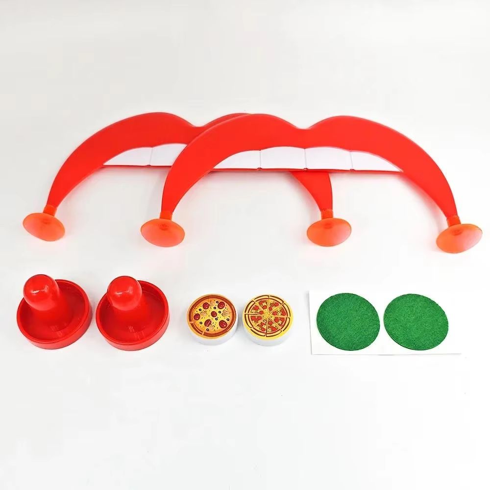 Desktop Ice Hockey Game Pizza-Themed Tabletop Set (Compact Family Challenge)