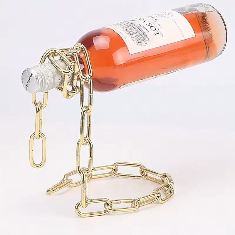 Creative Rope Wine Bottle Holder Snake Chain Suspension Display Rack for Home Decoration