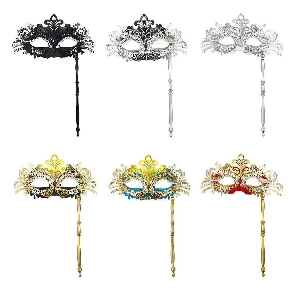 Handheld Venetian Masquerade Mask Elegant Party Costume Accessory