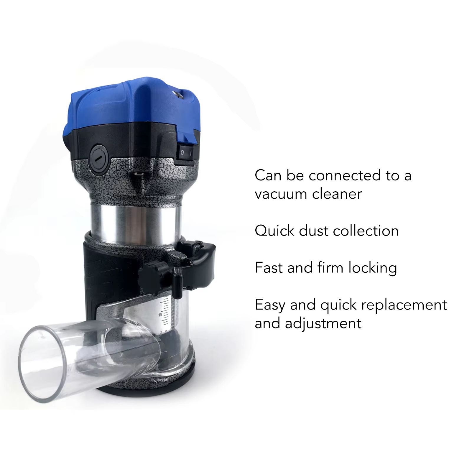 Adjustable Aluminum Alloy Router Base – Plunge Trimming Machine Base with Dust-Collection Cover