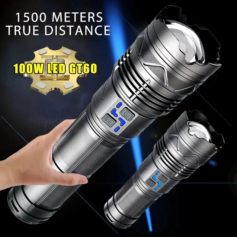 Ultra Bright Rechargeable LED Flashlight – Long Range Tactical Torch for Camping, Hiking & Emergencies