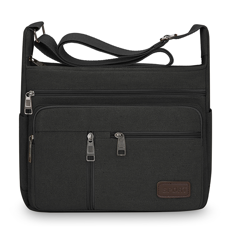 Men Canvas Messenger Crossbody Bag Durable Travel Shoulder Tote