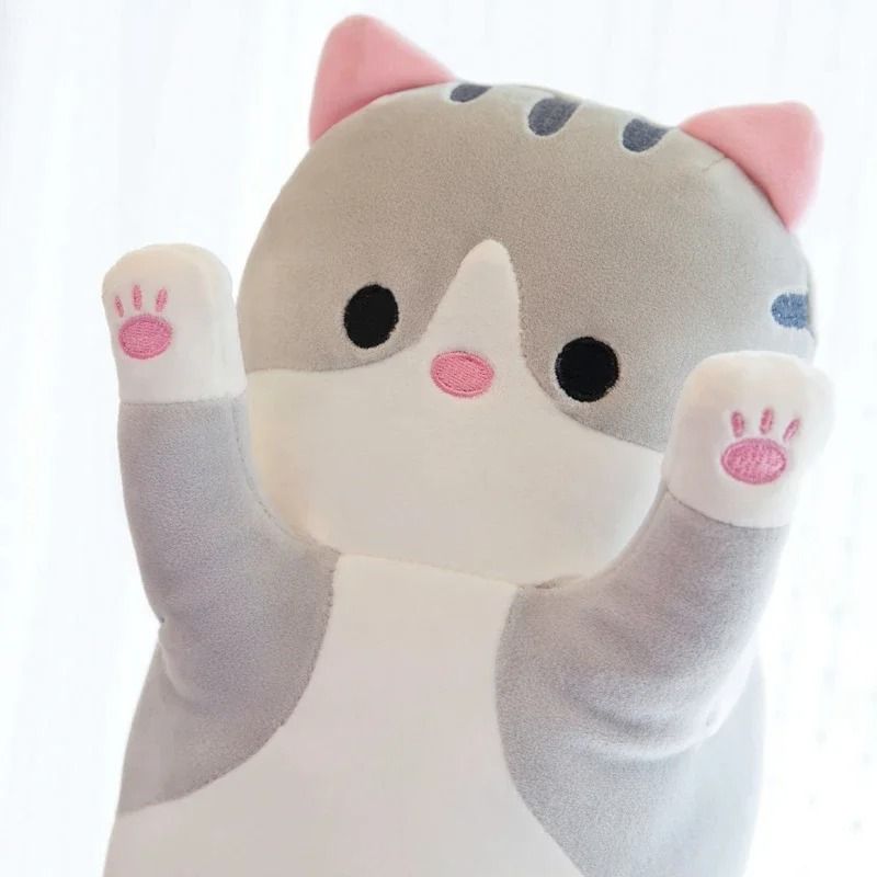 Long Cat Plush Pillow Soft Sleeping Plushie Doll