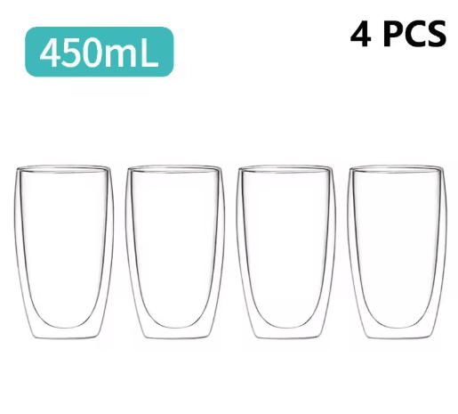 Transparent Heat-Resistant Glass Tumbler Creative Coffee Whiskey and Cocktail Mug