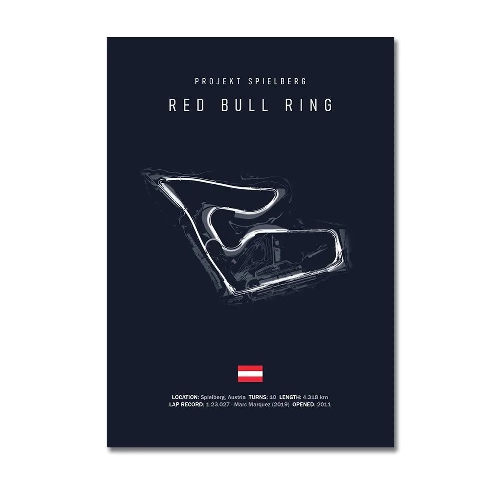 Silverstone Monza Nurburgring F1 wall art Canvas Racing Poster
