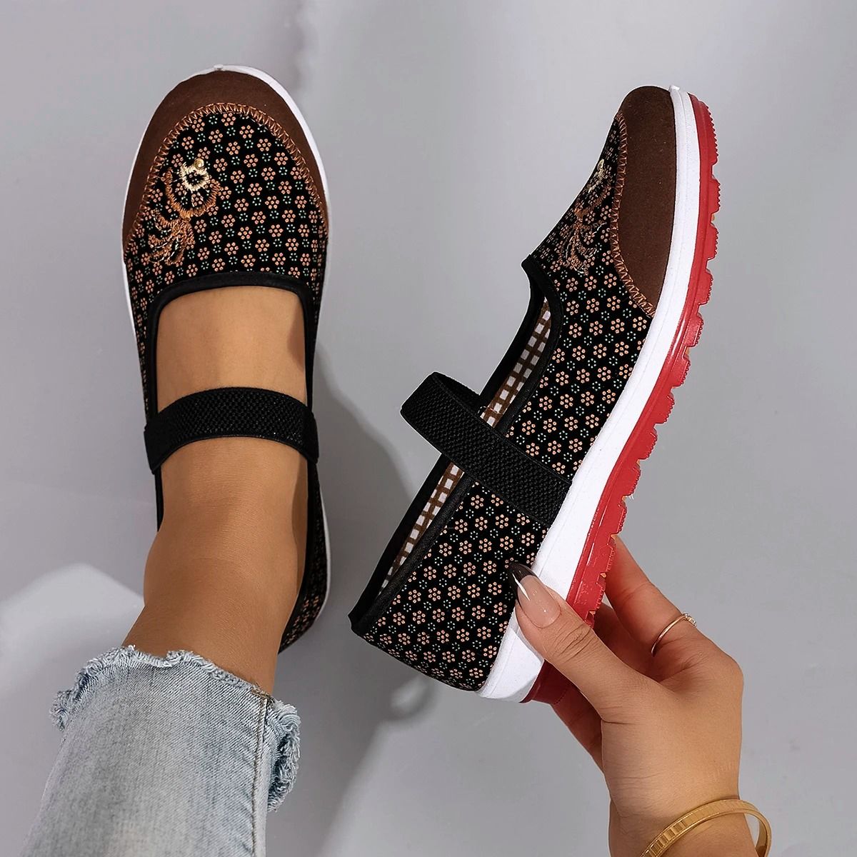 Womens Comfortable Casual Slip-On Shoes with Soft Soles