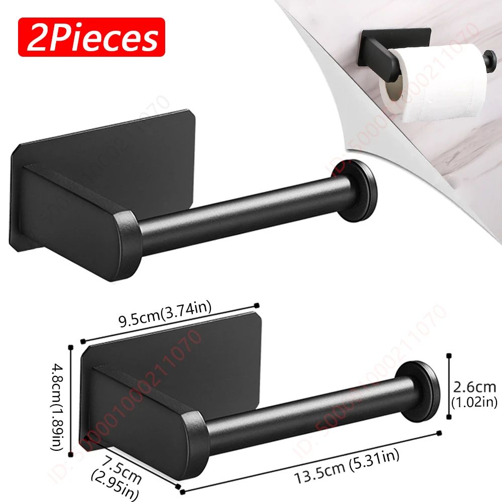FlexMount Adhesive Toilet Paper Holder – Wall Mounted Bathroom Paper Towel Rack (1–2PCS)