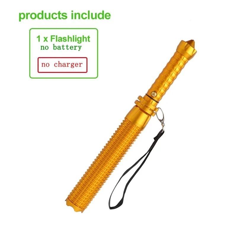 Baseball Bat Style LED Flashlight with Zoom and Self Defense Design