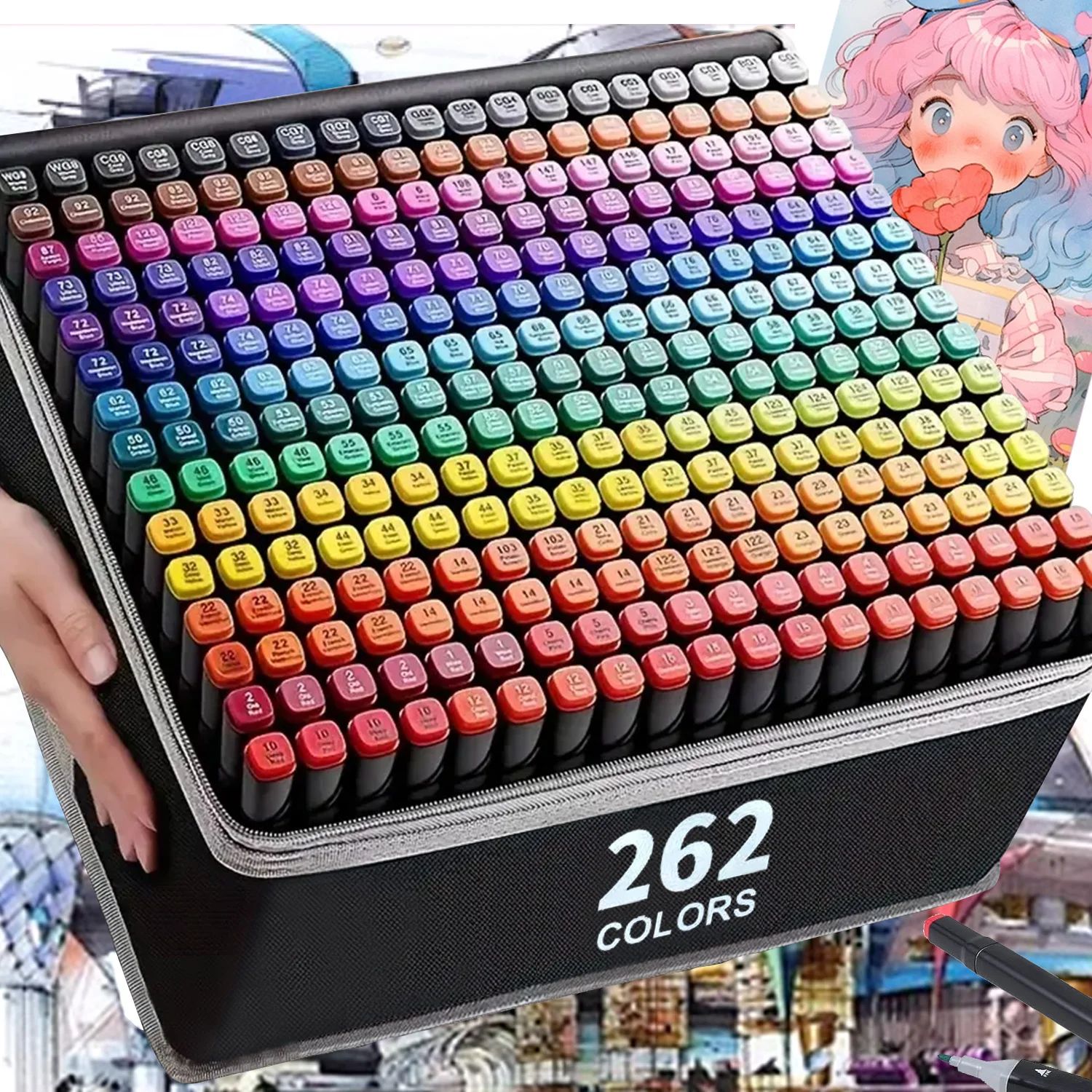 ColorSpectrum Dual-Tip Permanent Art Marker Pens Set