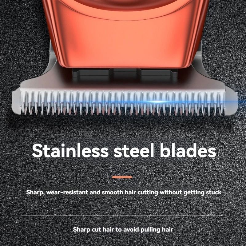Rechargeable Stainless Steel Hair Clipper with Precision Blades