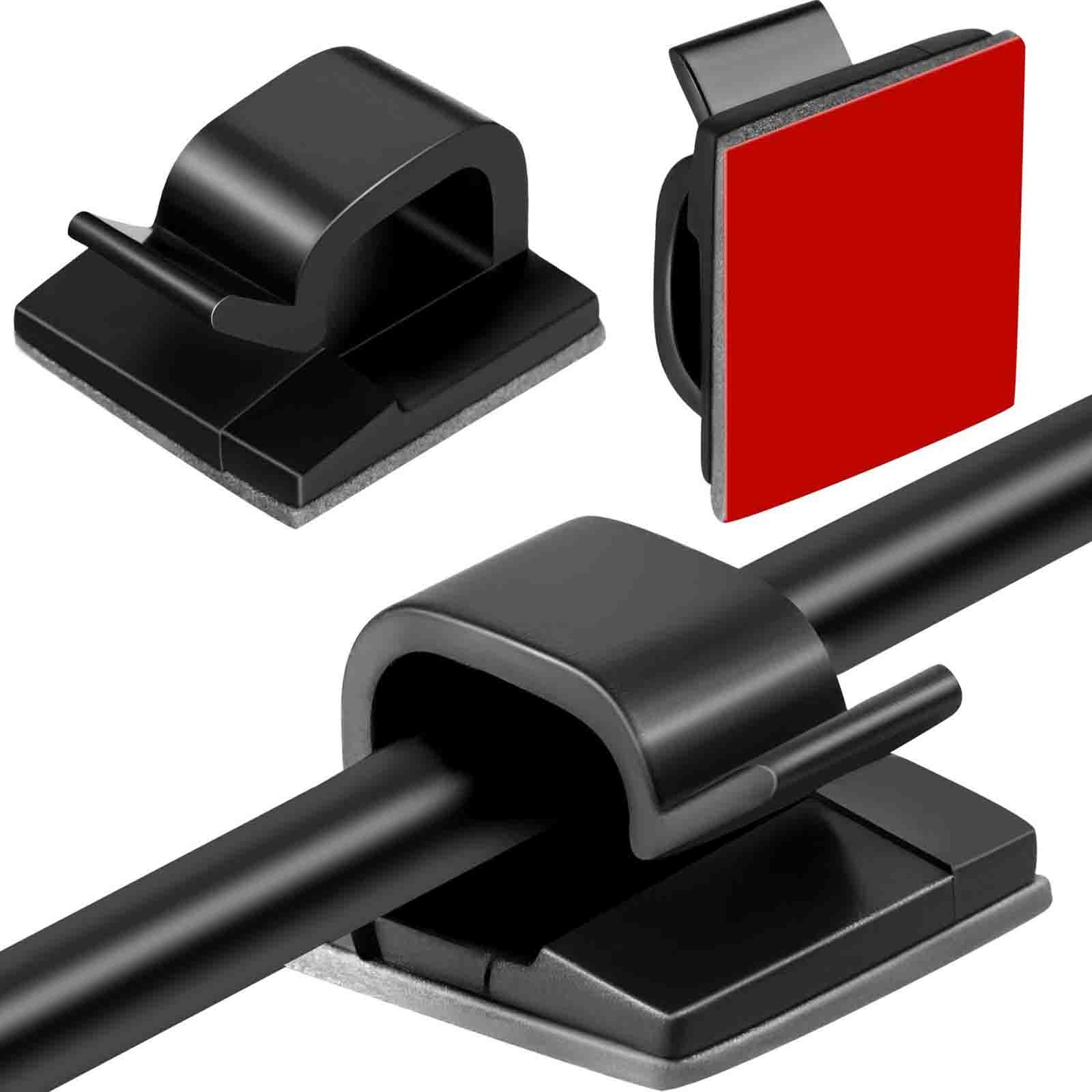 Sticky USB Cable Clips, Adhesive Cord Organizer, Wire Management Holder for Office, Home Charging Cables