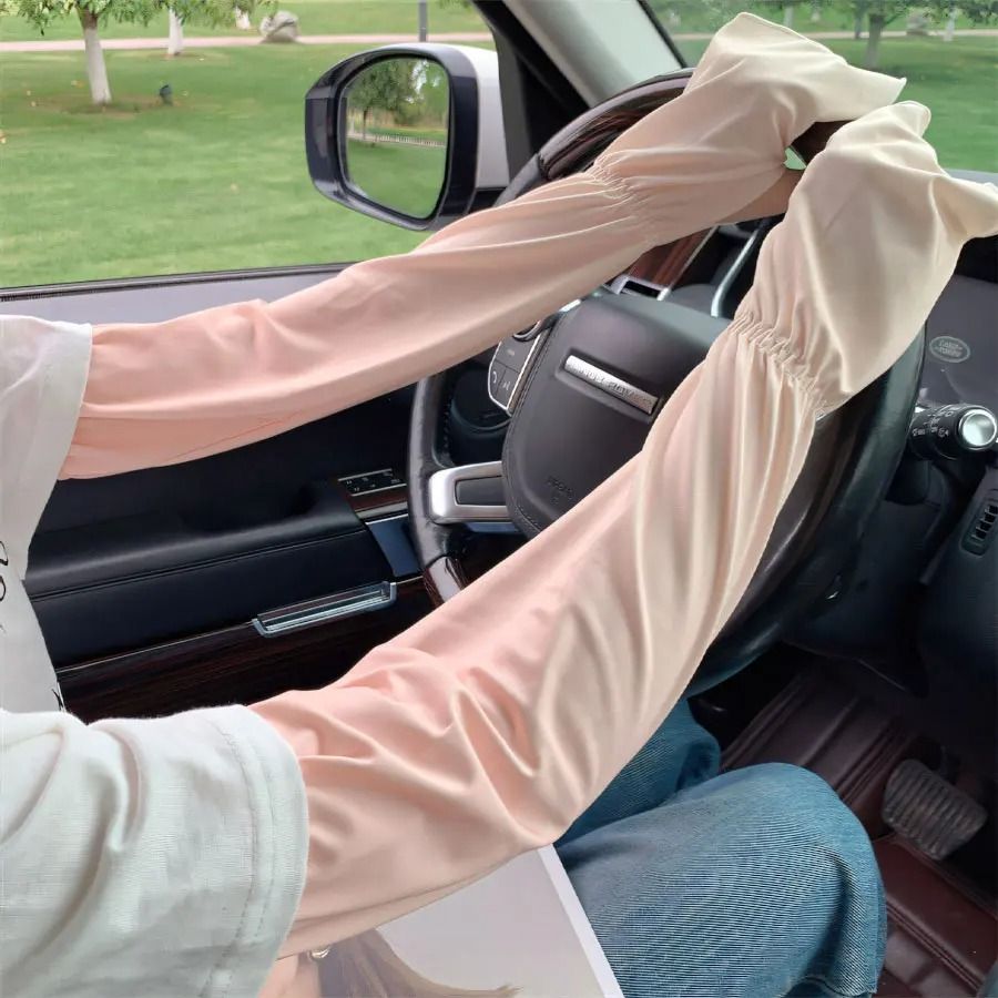 Cooling UV Protection Fingerless Arm Sleeves with Adjustable Gloves for Outdoor Use