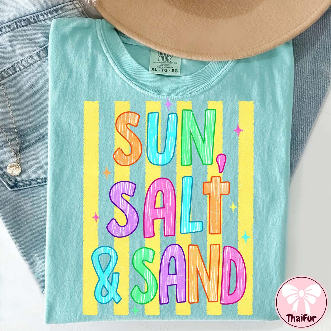 Sun Salt and Sand Shirt Colorful Beach Vibes Summer Graphic Tee Vacation Outfit