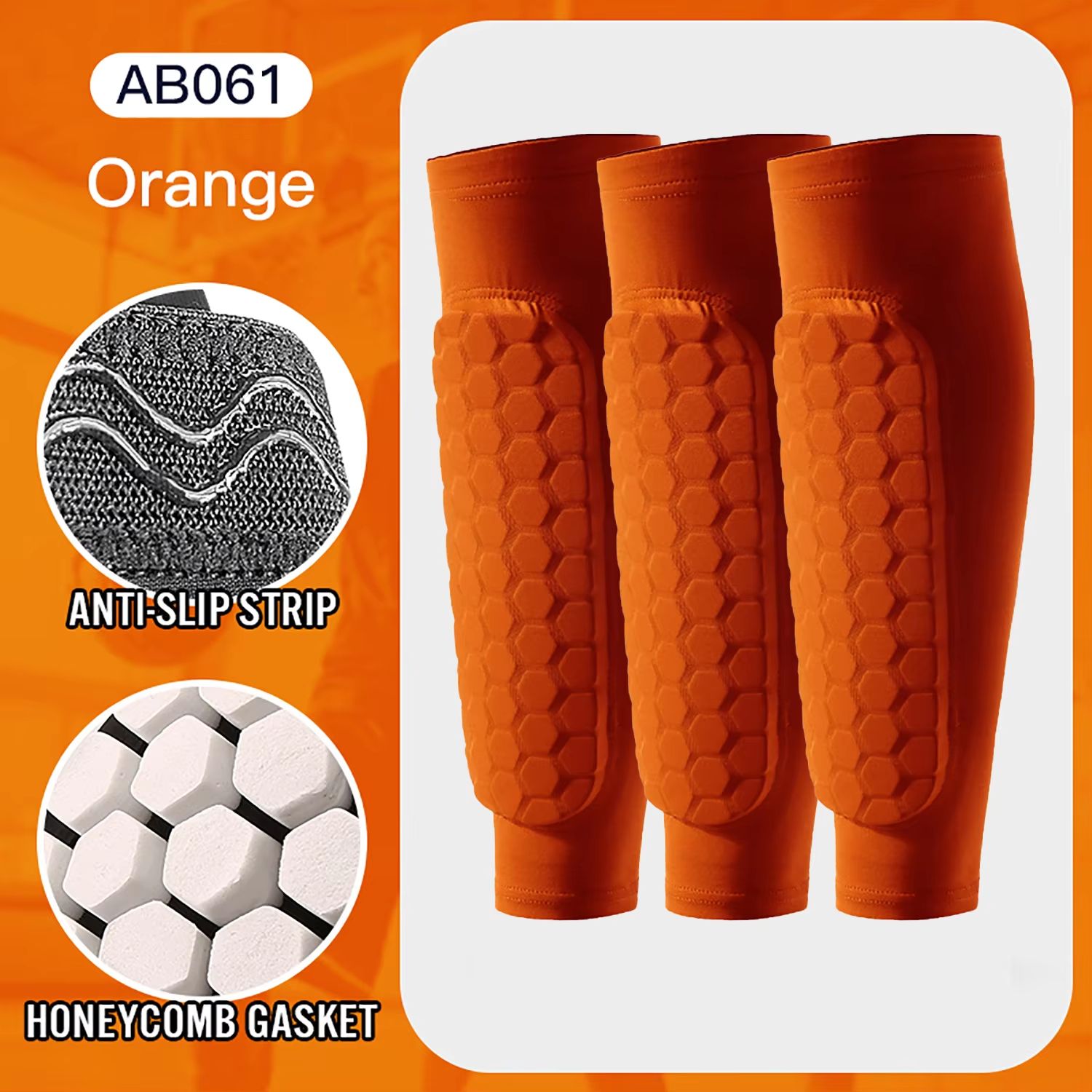 Honeycomb Shin Guards Leg Sleeves – Shockproof Soccer Protection with Anti-Slip Grip