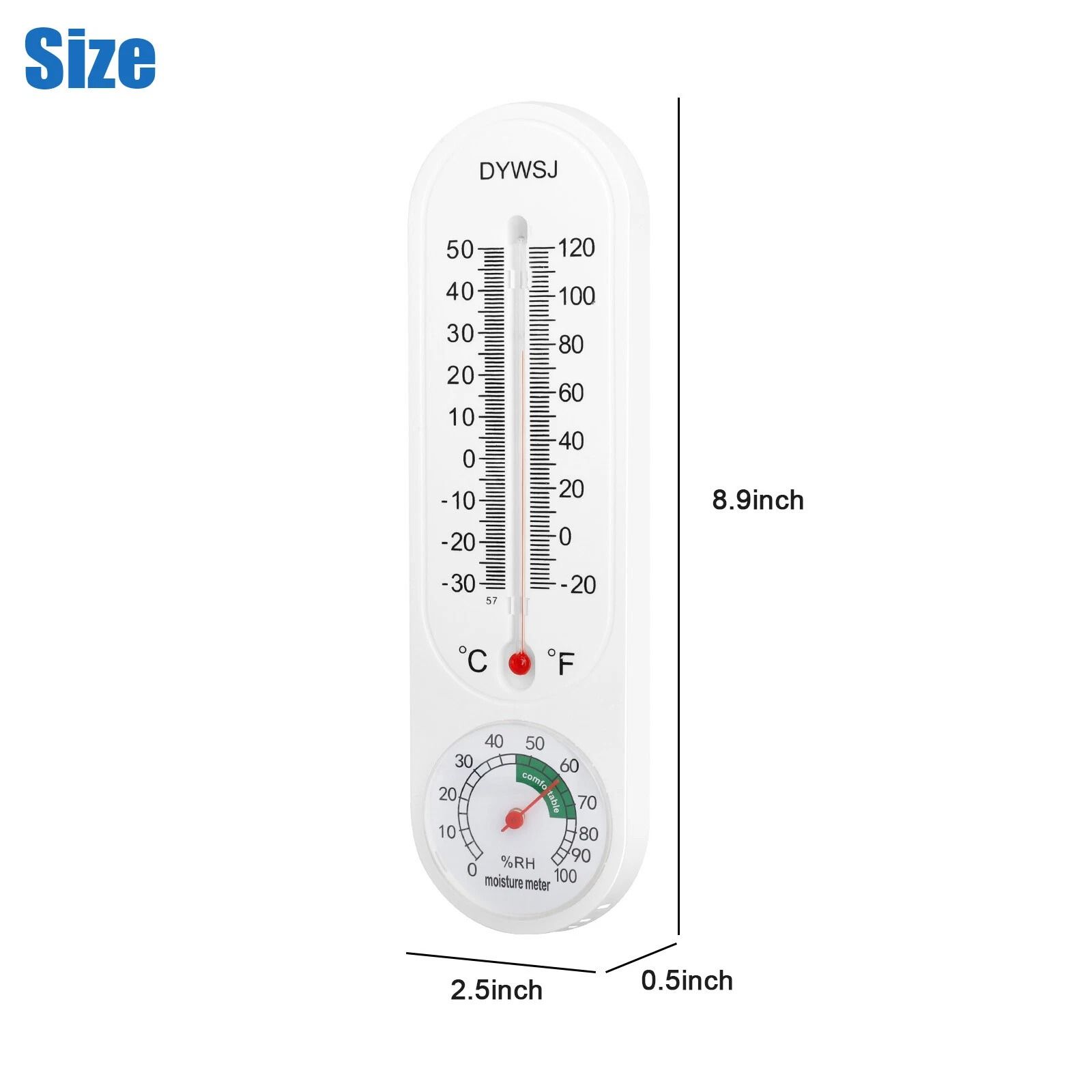 Garden Wall Thermometer Hygrometer, Indoor Outdoor Humidity Meter for Yard and Greenhouse